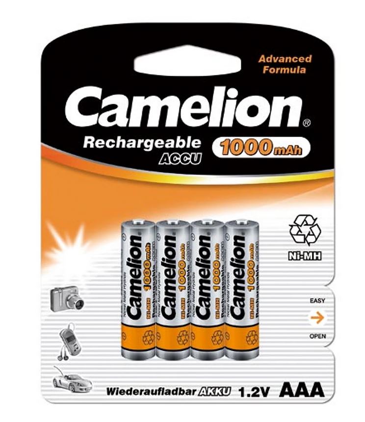 Baterijas Accu NI-MH AAA 1000mAh CAMELION, 4gab.