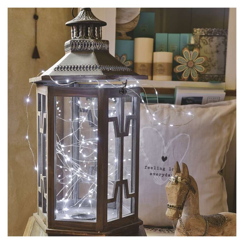 Gaismiņu virtene 40LED 4m EMOS  balta nano stieplīte CW IP44