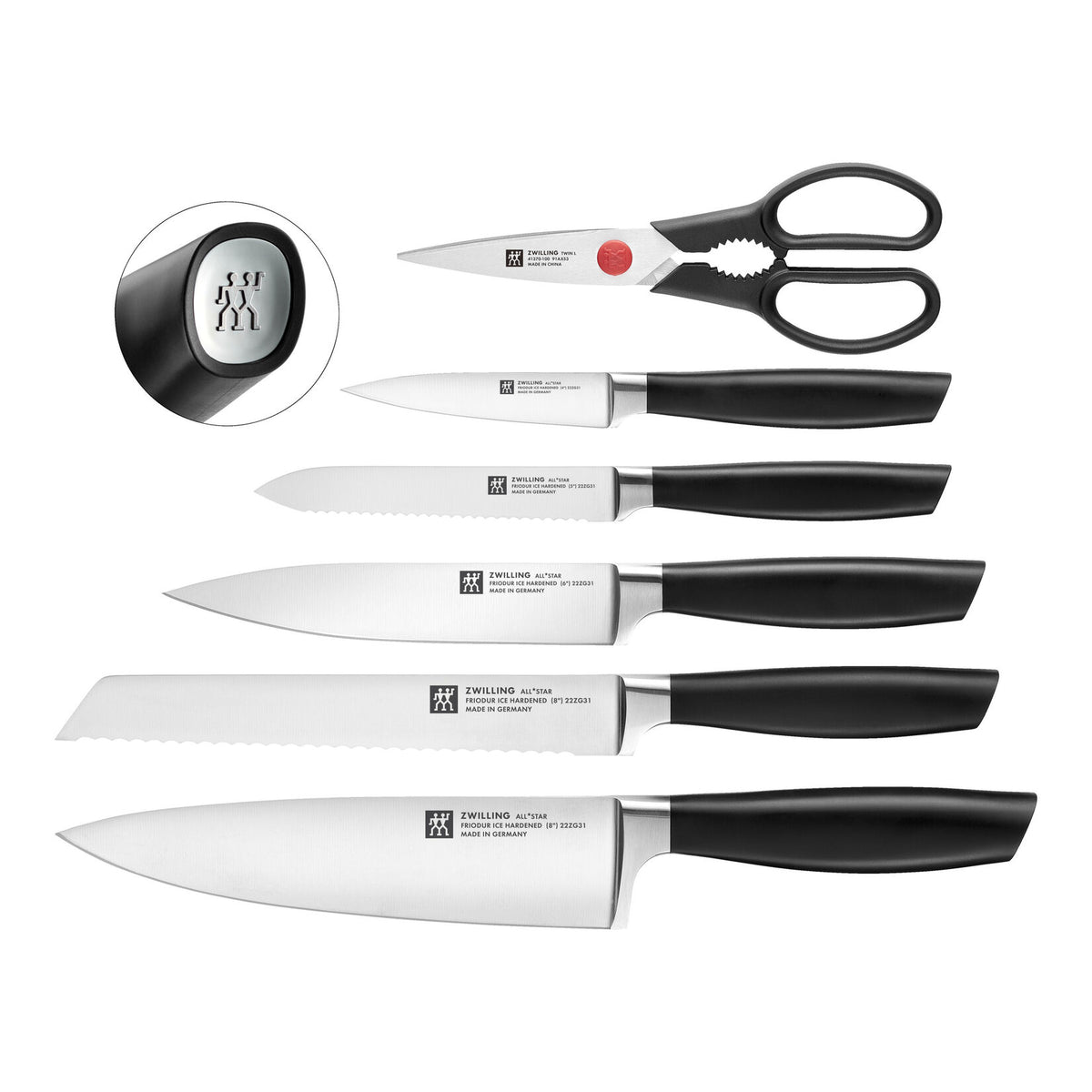 ZWILLING All * Star nažu komplekts pašuzasinošā statīvā 7pr.