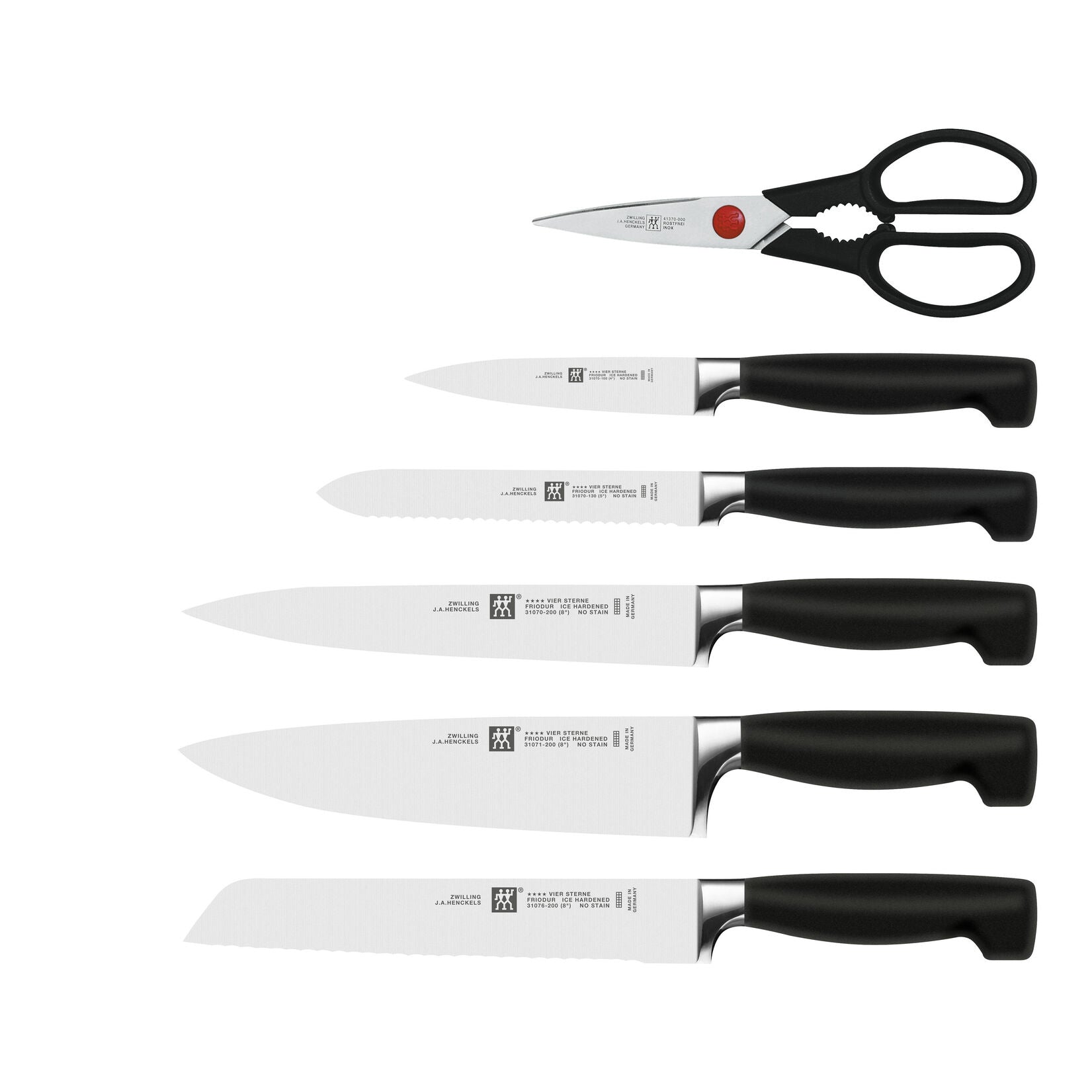 ZWILLING FOUR STAR nažu komplekts blokā ar KIS tehnoloģiju, 7 pr.