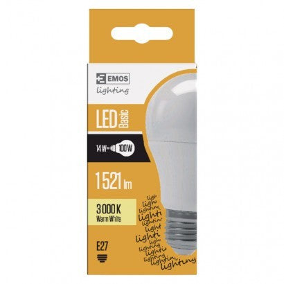 LED spuldze EMOS GLS A60 E27 14W 1521lm 3000K