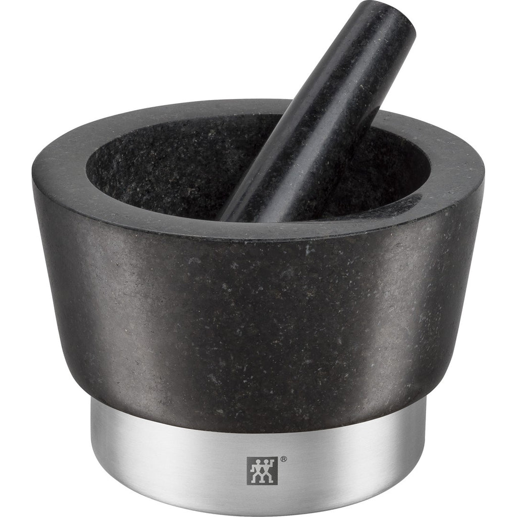Granīta miezeris un piesta ZWILLING SPICES 15 cm, melna