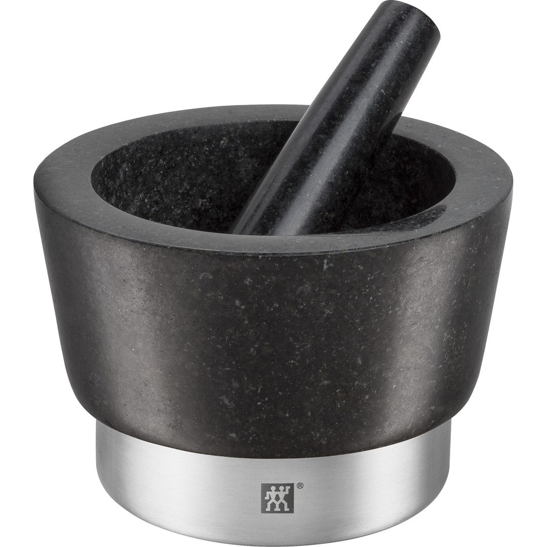 Granīta miezeris un piesta ZWILLING SPICES 15 cm, melna