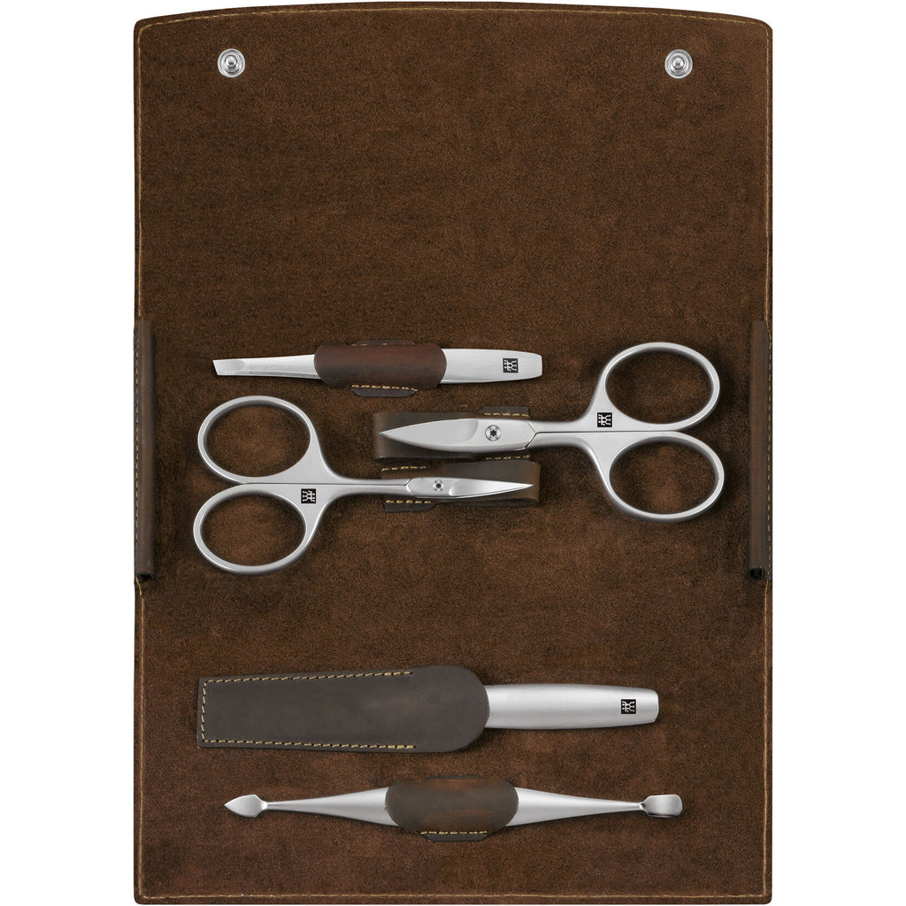 ZWILLING TWINOX Travel set - brown leather case, 5 elements