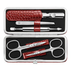 ZWILLING Classic manikīra un pedikīra komplekts, 5 piederumi, sarkans ādas futrālis