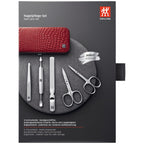 ZWILLING Classic manikīra un pedikīra komplekts, 5 piederumi, sarkans ādas futrālis