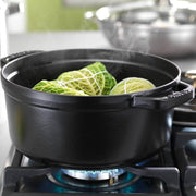 Emaljēts čuguna katls ar vāku Staub 28cm 6.7L Cocotte, melns