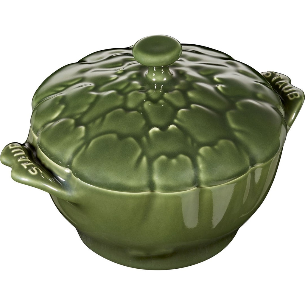 Keramikas cepeškrāsns katls STAUB Ceramique Artišoks 450 ml, zaļa