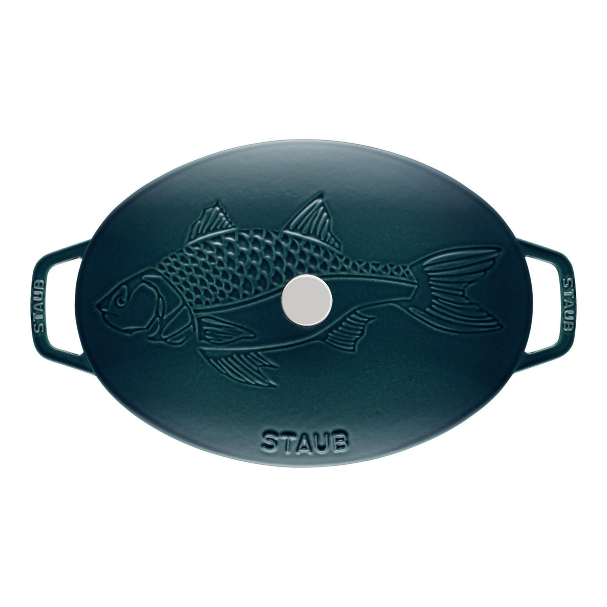 STAUB Specialities ovāls čuguna cepamtrauks zivīm ar vāku 33 cm, 2.8L, La Mer