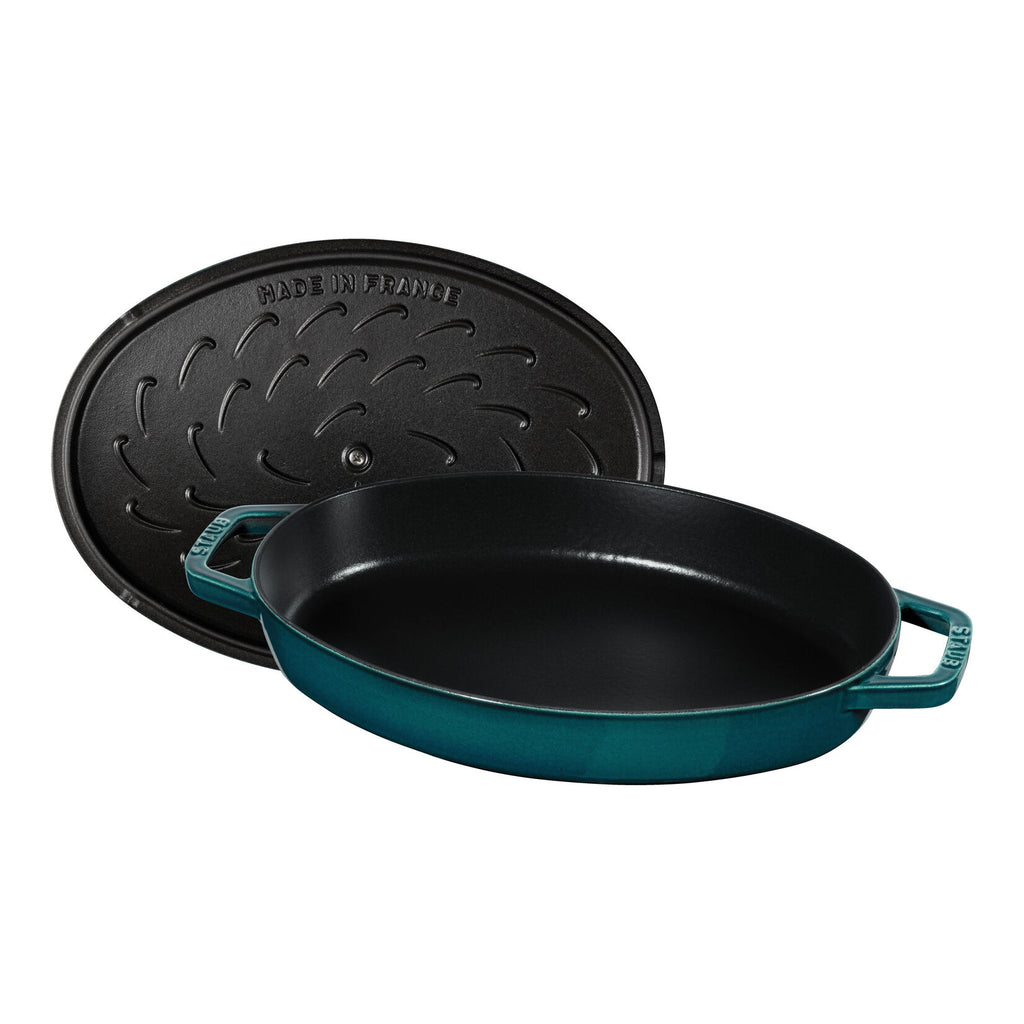 STAUB Specialities ovāls čuguna cepamtrauks zivīm ar vāku 33 cm, 2.8L, La Mer
