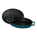 STAUB Specialities ovāls čuguna cepamtrauks zivīm ar vāku 33 cm, 2.8L, La Mer