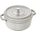 Emaljēts čuguna katls ar vāku Staub 28cm 6.7L Cocotte, balts