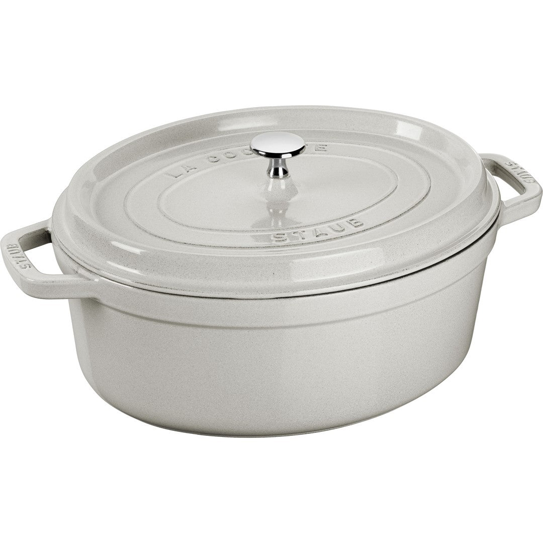 Ovāls emaljēts čuguna katls STAUB LA COCOTTE 8L, balts