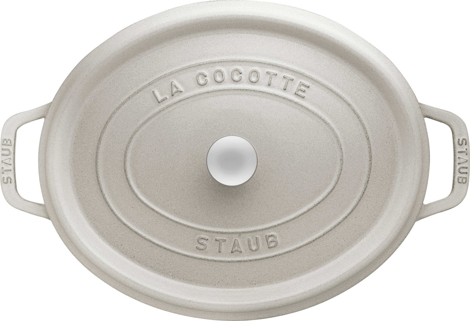 Ovāls emaljēts čuguna katls STAUB LA COCOTTE 6.7L, balts