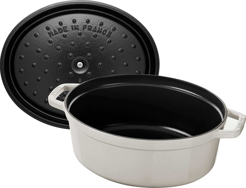 Ovāls emaljēts čuguna katls STAUB LA COCOTTE 6.7L, balts