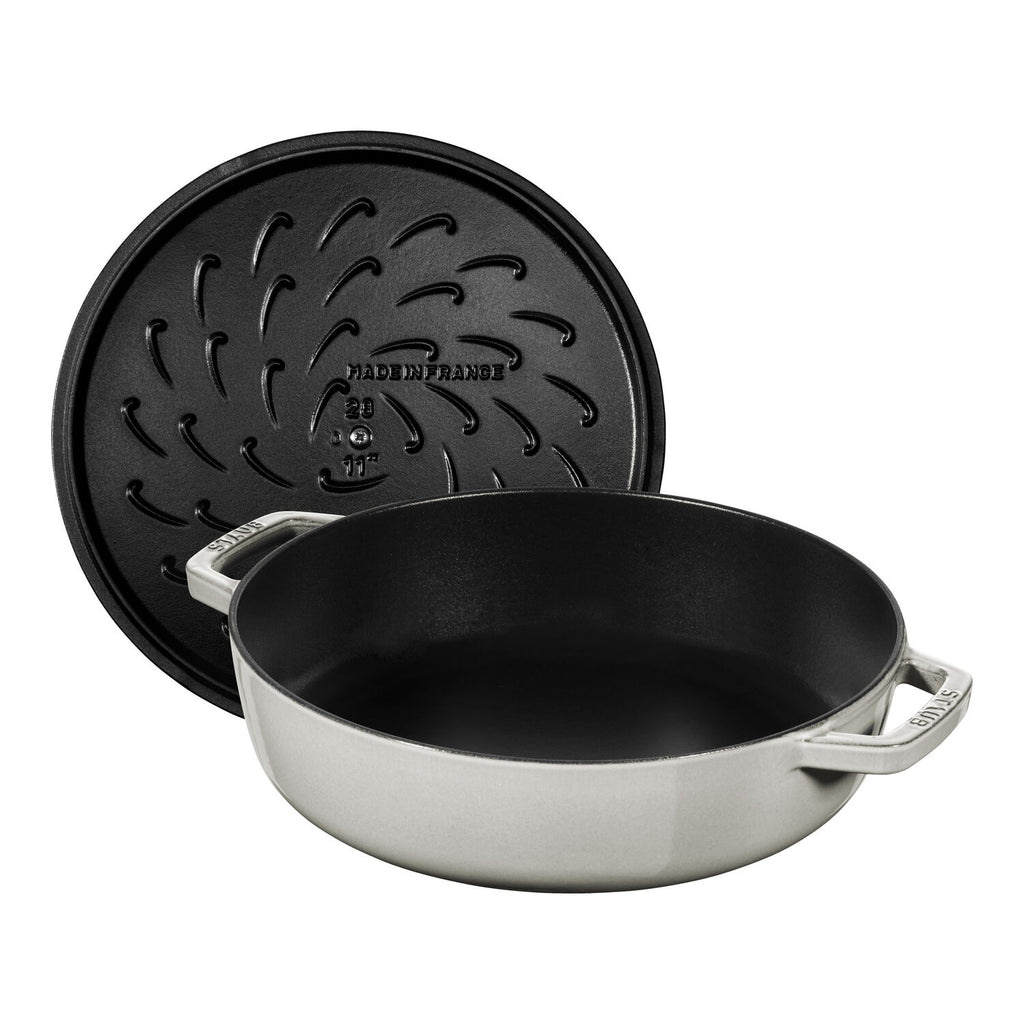 Čuguna dziļā panna 28cm STAUB Braisers Chistera Saute ar vāku
