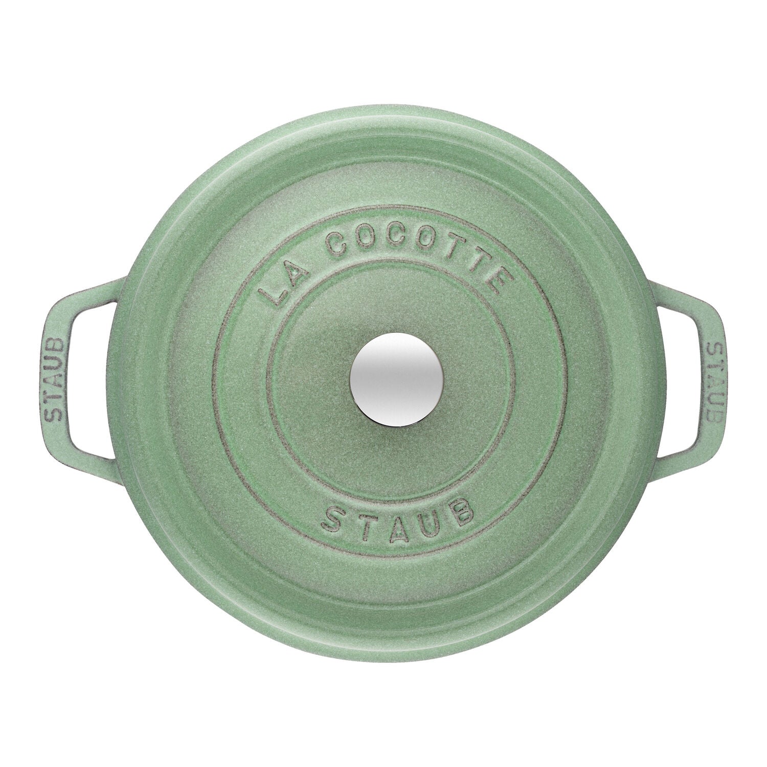 Emaljēts čuguna katls ar vāku Staub 24cm 3,7L Cocotte, salvijas zaļš