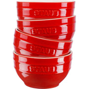 Keramikas bļodiņas STAUB Ceramique 14 cm, 0.7L, 4gab., sarkanas