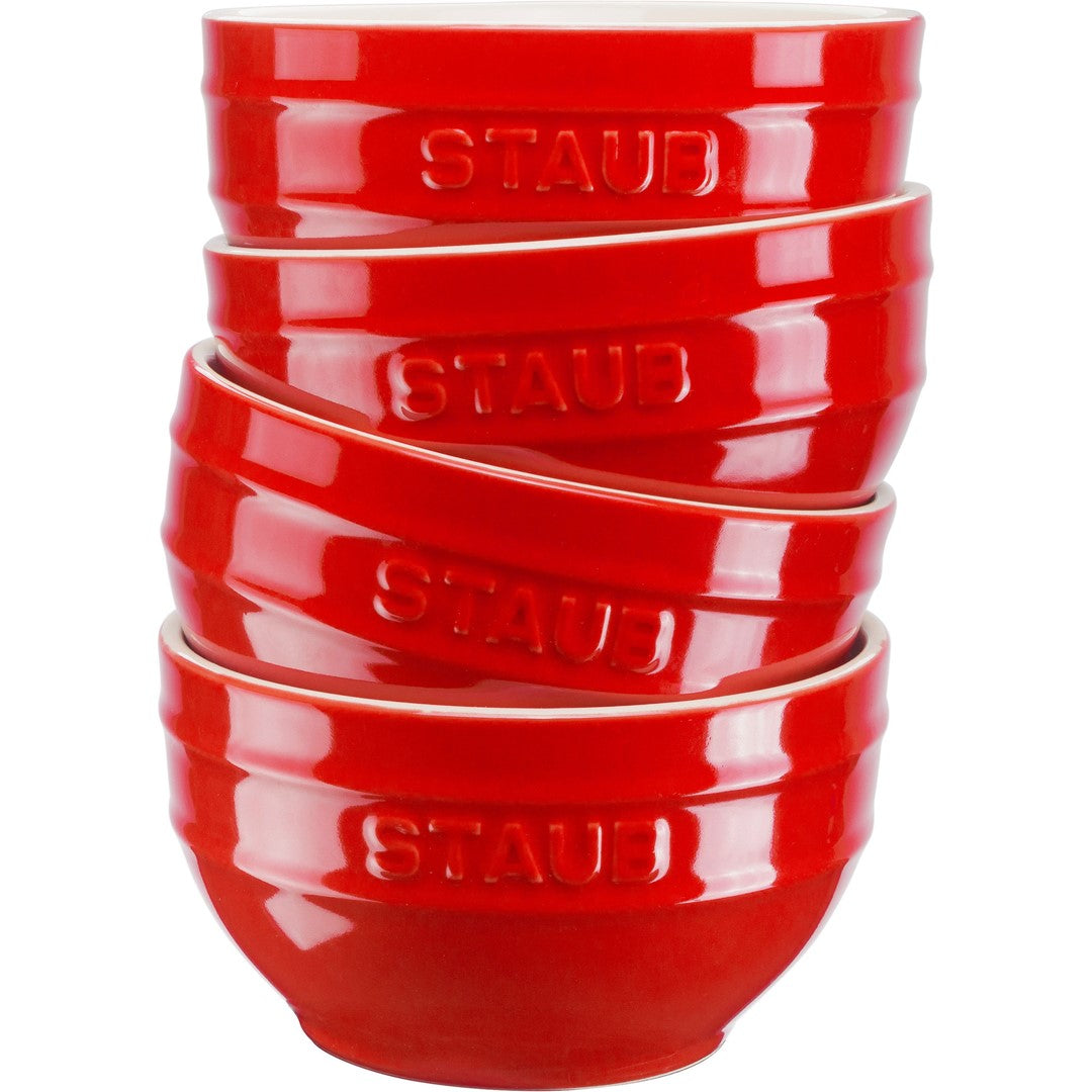 Keramikas bļodiņas STAUB Ceramique 14 cm, 0.7L, 4gab., sarkanas