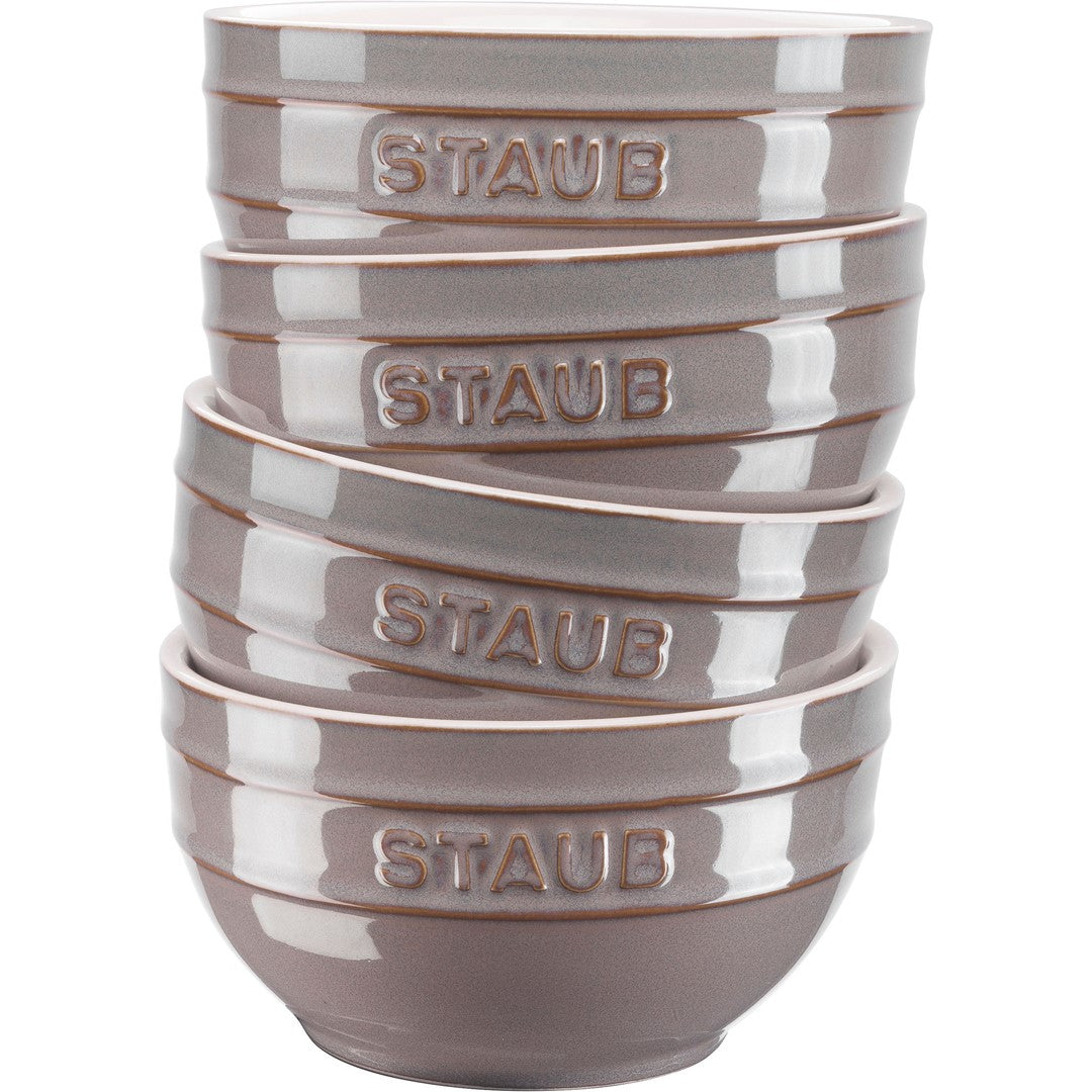 Keramikas bļodiņas STAUB Ceramique 14 cm, 0.7L, 4gab., antīki pelēkas
