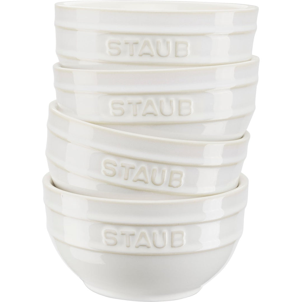 Keramikas bļodiņas STAUB Ceramique 14 cm, 0.7L, 4gab., ziloņkaula baltas