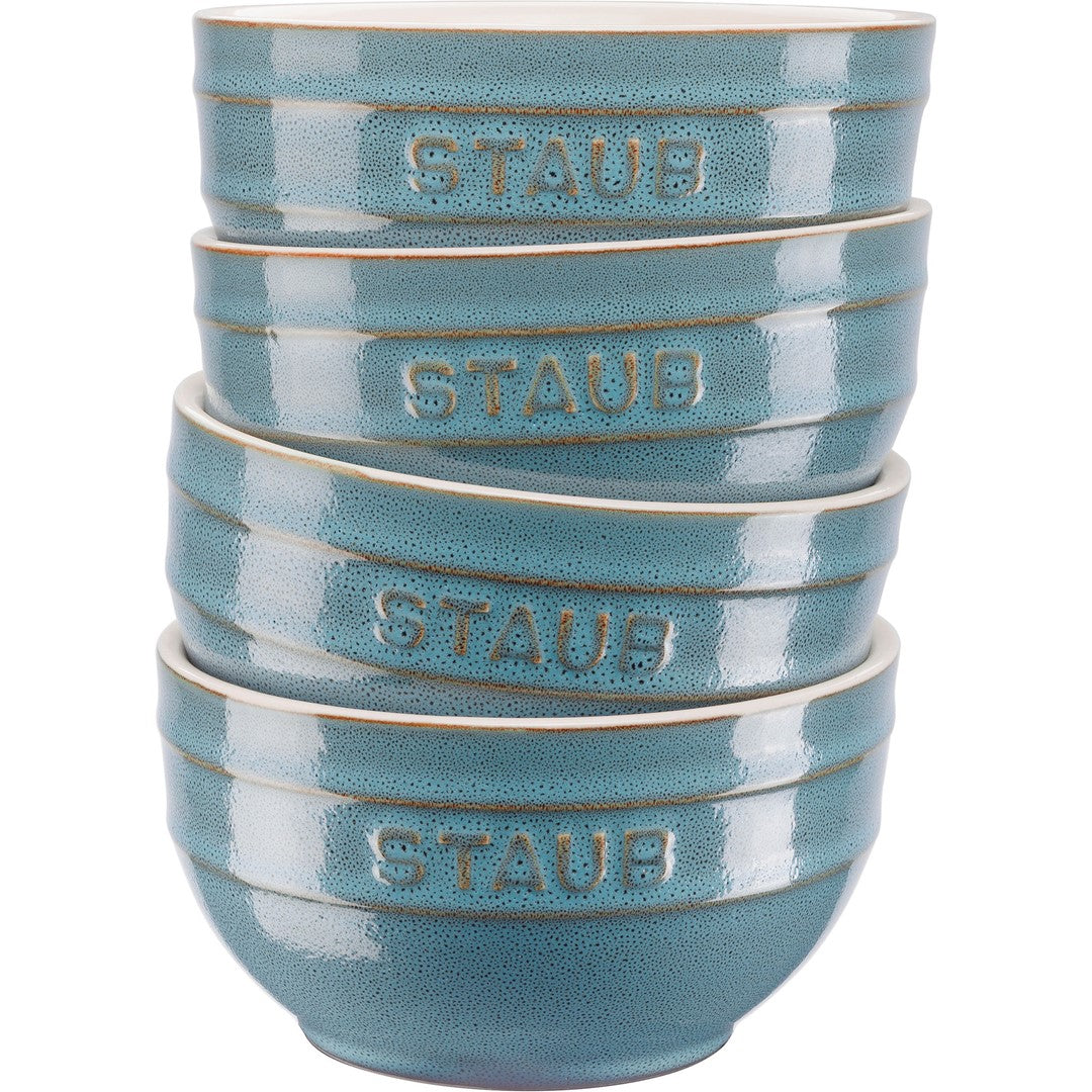 Keramikas bļodiņas STAUB Ceramique 12cm, 4gab. tirkīza zilas