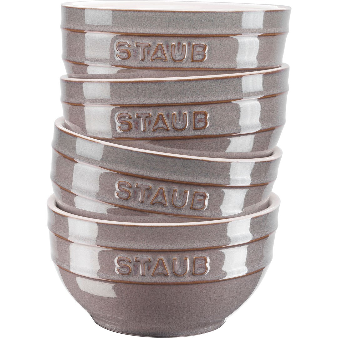Keramikas bļodiņas STAUB Ceramique 12cm, 4gab., antīki pelēkas