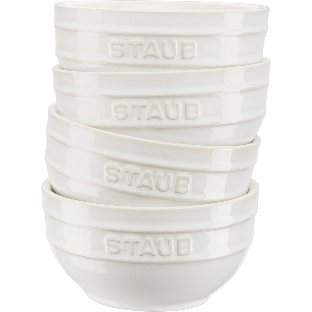 Keramikas bļodiņas STAUB Ceramique 12 cm, 4gab., ziloņkaula baltas