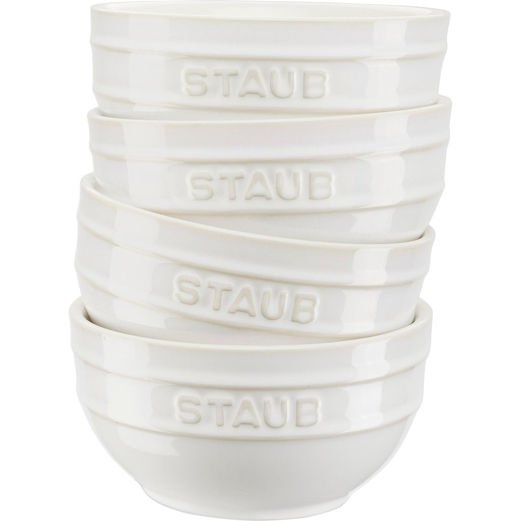 Keramikas bļodiņas STAUB Ceramique 12 cm, 4gab., ziloņkaula baltas