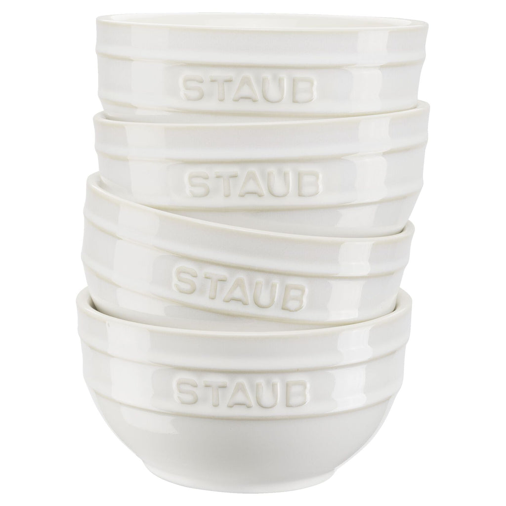Keramikas bļodiņas STAUB Ceramique 12 cm, 4gab., ziloņkaula baltas