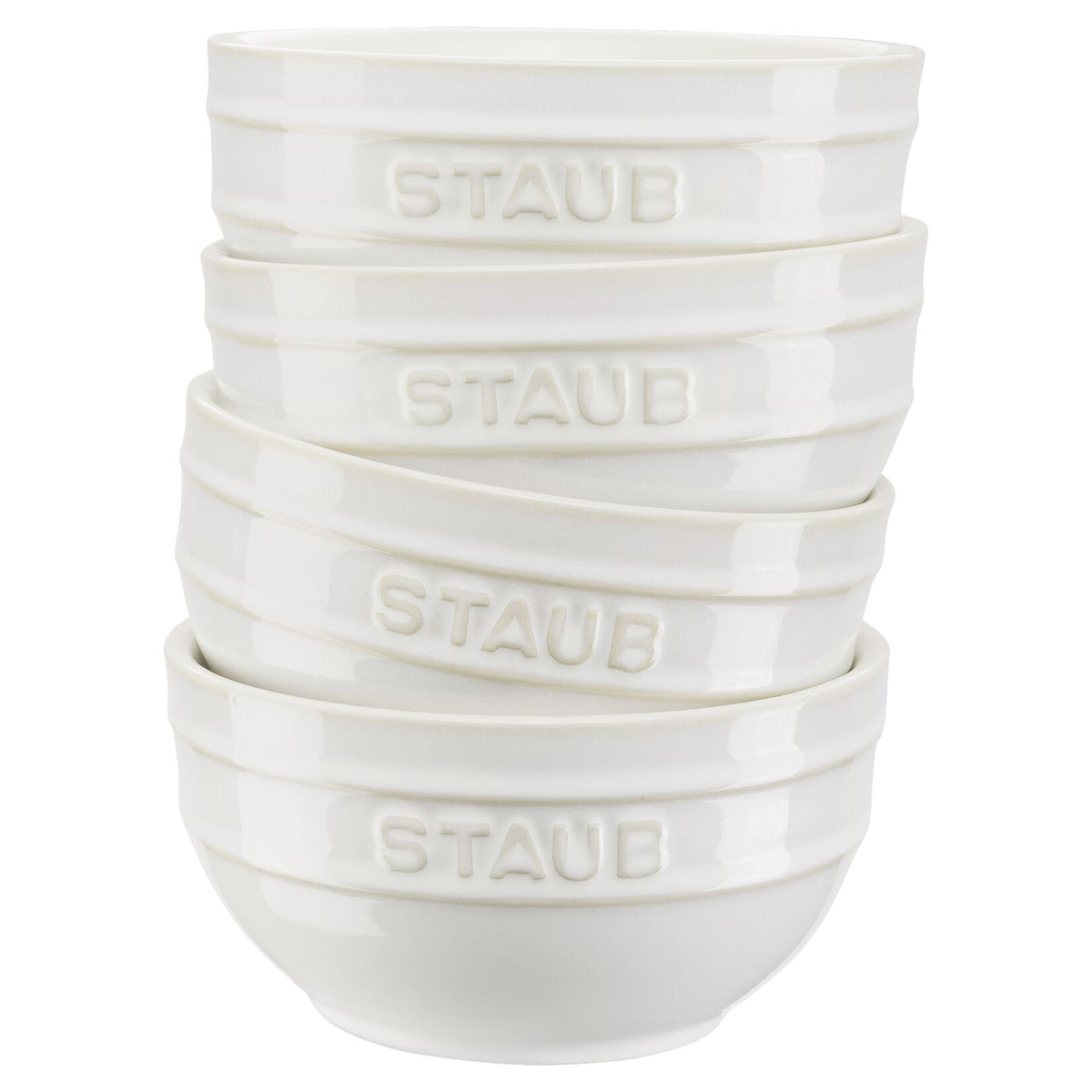 Keramikas bļodiņas STAUB Ceramique 12 cm, 4gab., ziloņkaula baltas