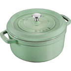 Emaljēts čuguna katls ar vāku Staub 26cm 5.2L La Cocotte, gaiši zaļš