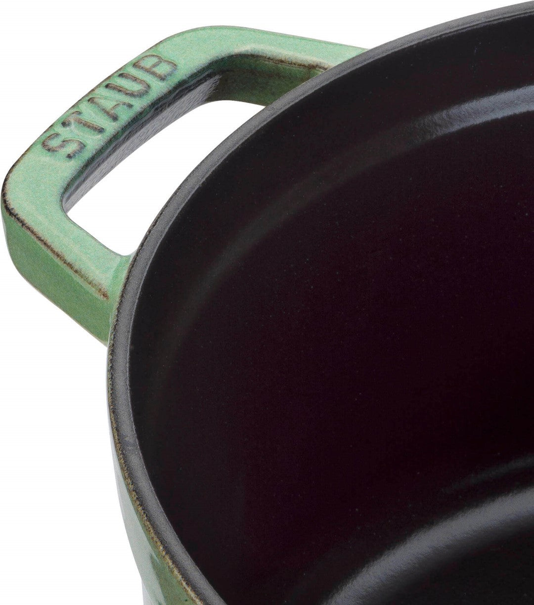 Emaljēts čuguna katls ar vāku Staub 28cm 6.7L Cocotte, piparmētru zaļš