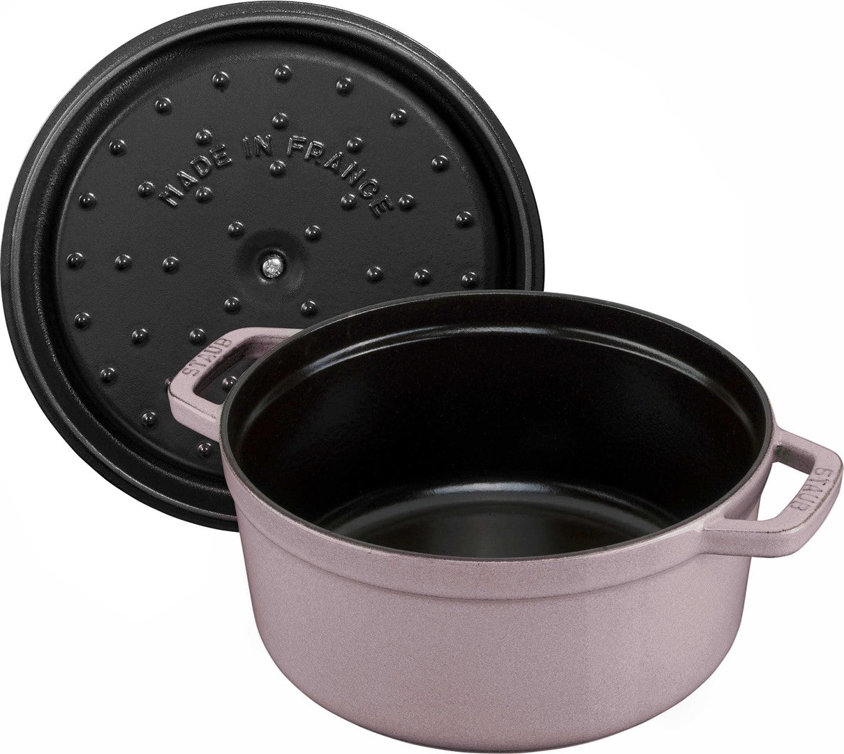 Emaljēts čuguna katls ar vāku Staub 24cm 3,8L Cocotte, sakuras rozā