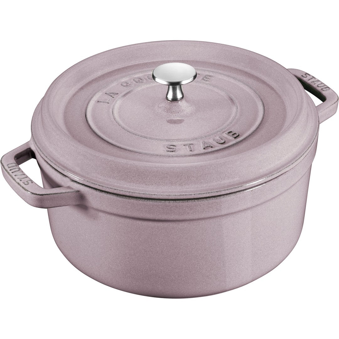 Emaljēts čuguna katls ar vāku Staub 24cm 3,8L Cocotte, sakuras rozā