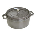 Emaljēts čuguna katls ar vāku Staub 28cm 6.7L Cocotte, pelēks