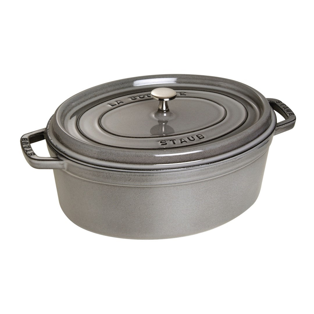 Ovāls emaljēts čuguna katls STAUB LA COCOTTE 6.7L, pelēks