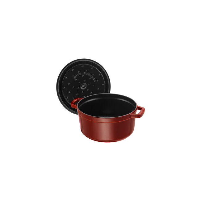 Emaljēts čuguna katls ar vāku Staub 24cm 3,8L Cocotte, grenadīna sarkans