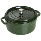 Emaljēts čuguna katls ar vāku Staub 26cm 5.2L Cocotte, tumši zaļš