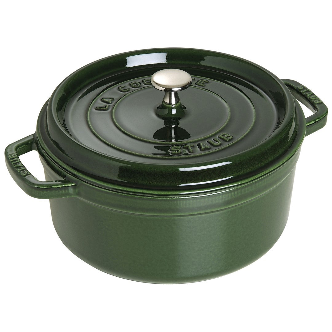 Emaljēts čuguna katls ar vāku Staub 26cm 5.2L Cocotte, tumši zaļš