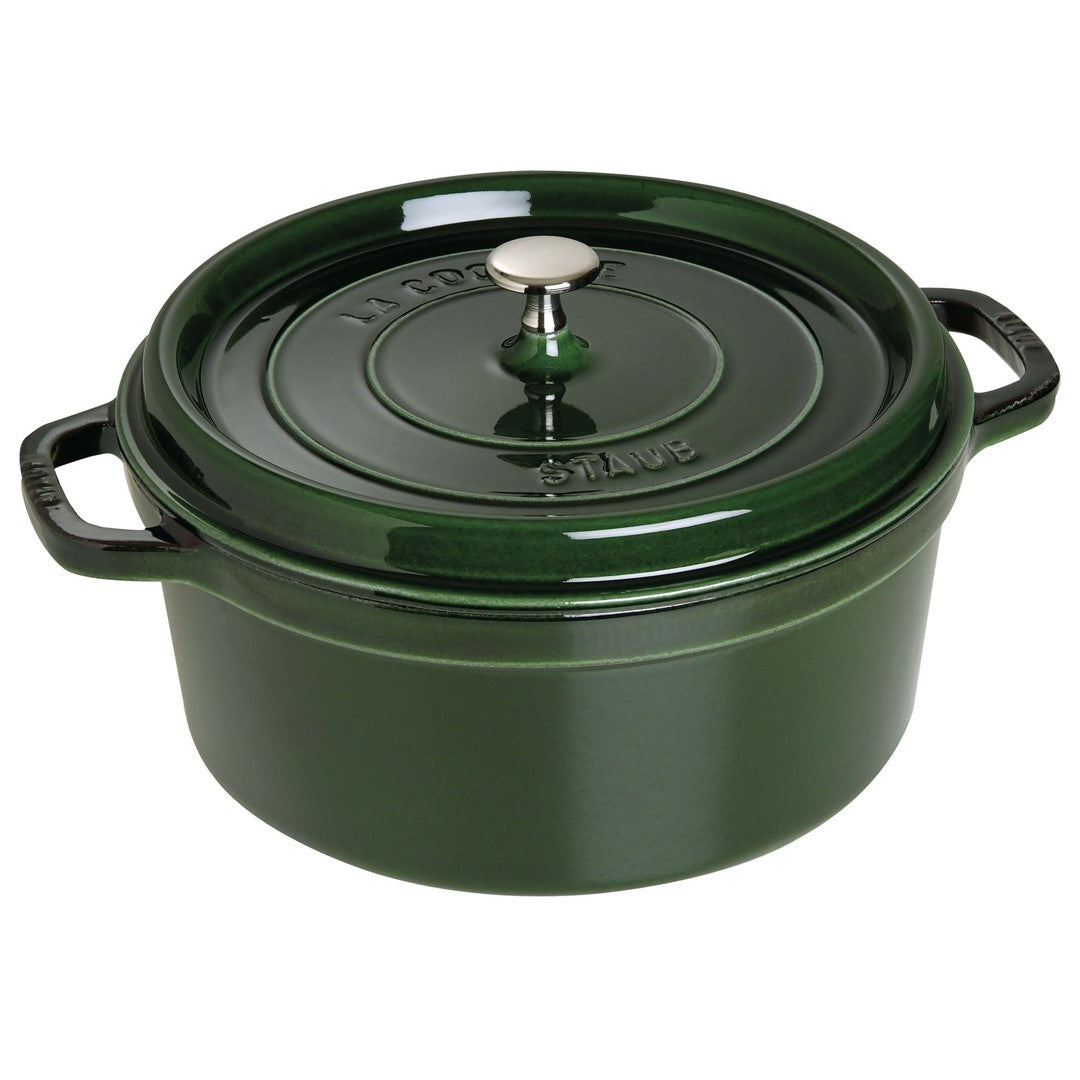 Emaljēts čuguna katls ar vāku Staub 28cm 6.7L Cocotte, tumši zaļš