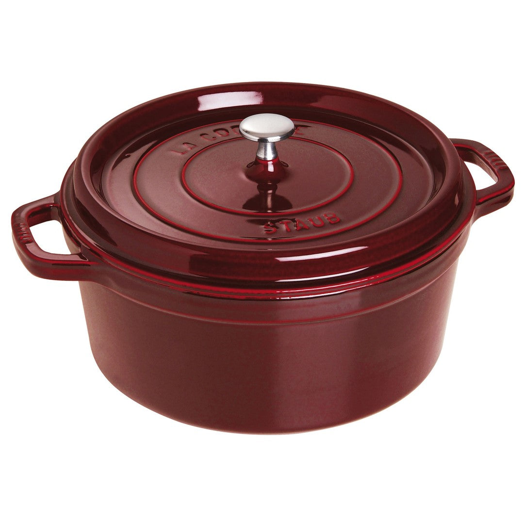 Emaljēts čuguna katls ar vāku Staub 28cm 6.7L Cocotte, tumši sarkans