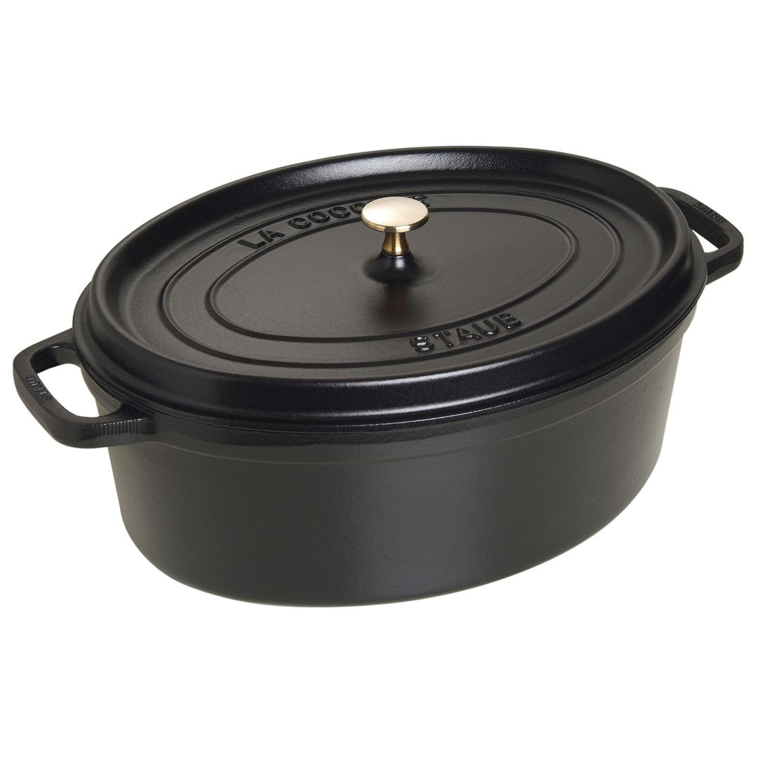 Ovāls emaljēts čuguna katls STAUB LA COCOTTE 8L, melns