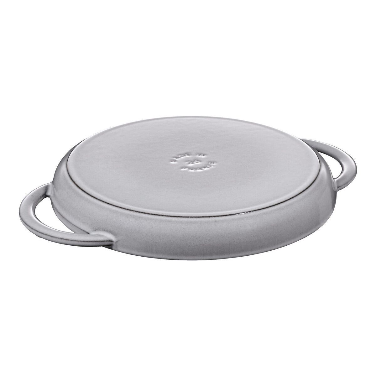 STAUB Okrągła patelnia żeliwna grillowa z dwoma chuchamiami 26 cm, czarny