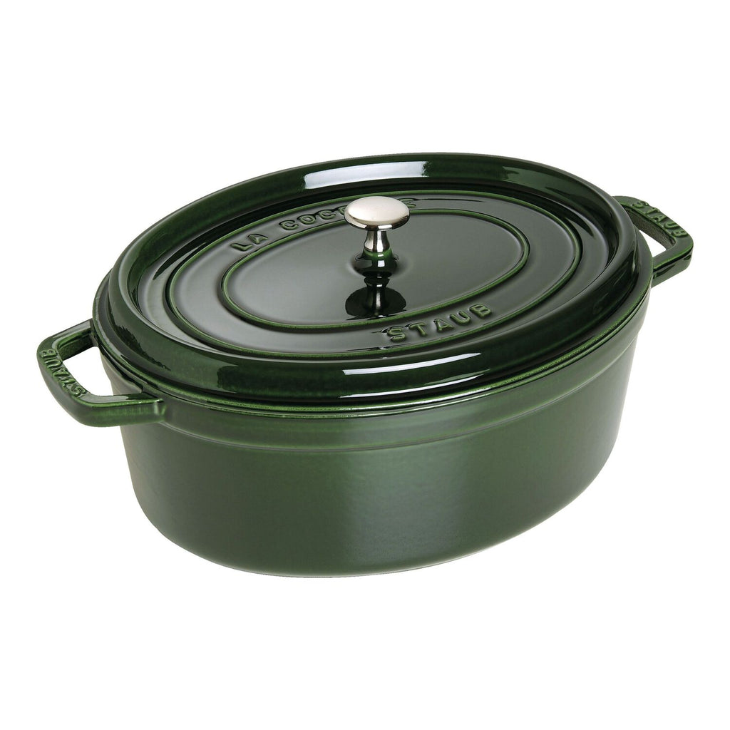 Ovāls emaljēts čuguna katls STAUB La Cocotte 6.7L, zaļš