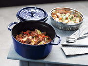 Emaljēts čuguna katls ar vāku Staub 24cm 3,8L Cocotte, tumši zils