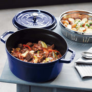 Emaljēts čuguna katls ar vāku Staub 26cm 5.2L Cocotte, tumši zils