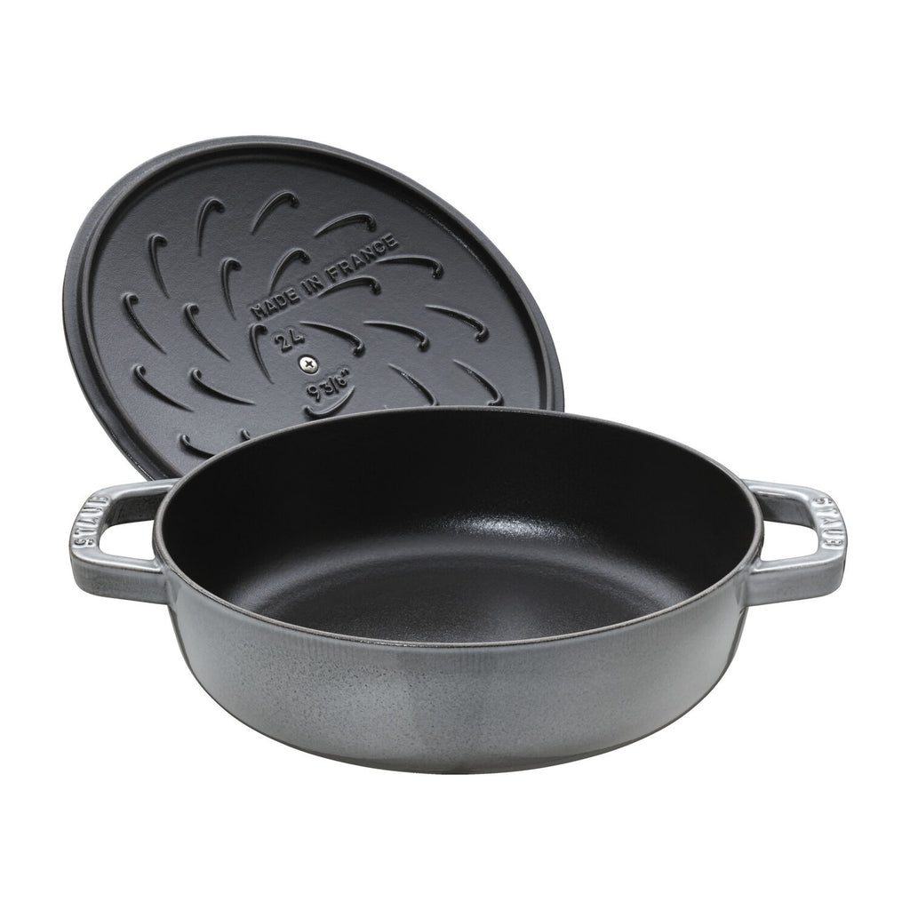 Čuguna dziļā panna 28cm STAUB Braisers Chistera Saute ar vāku