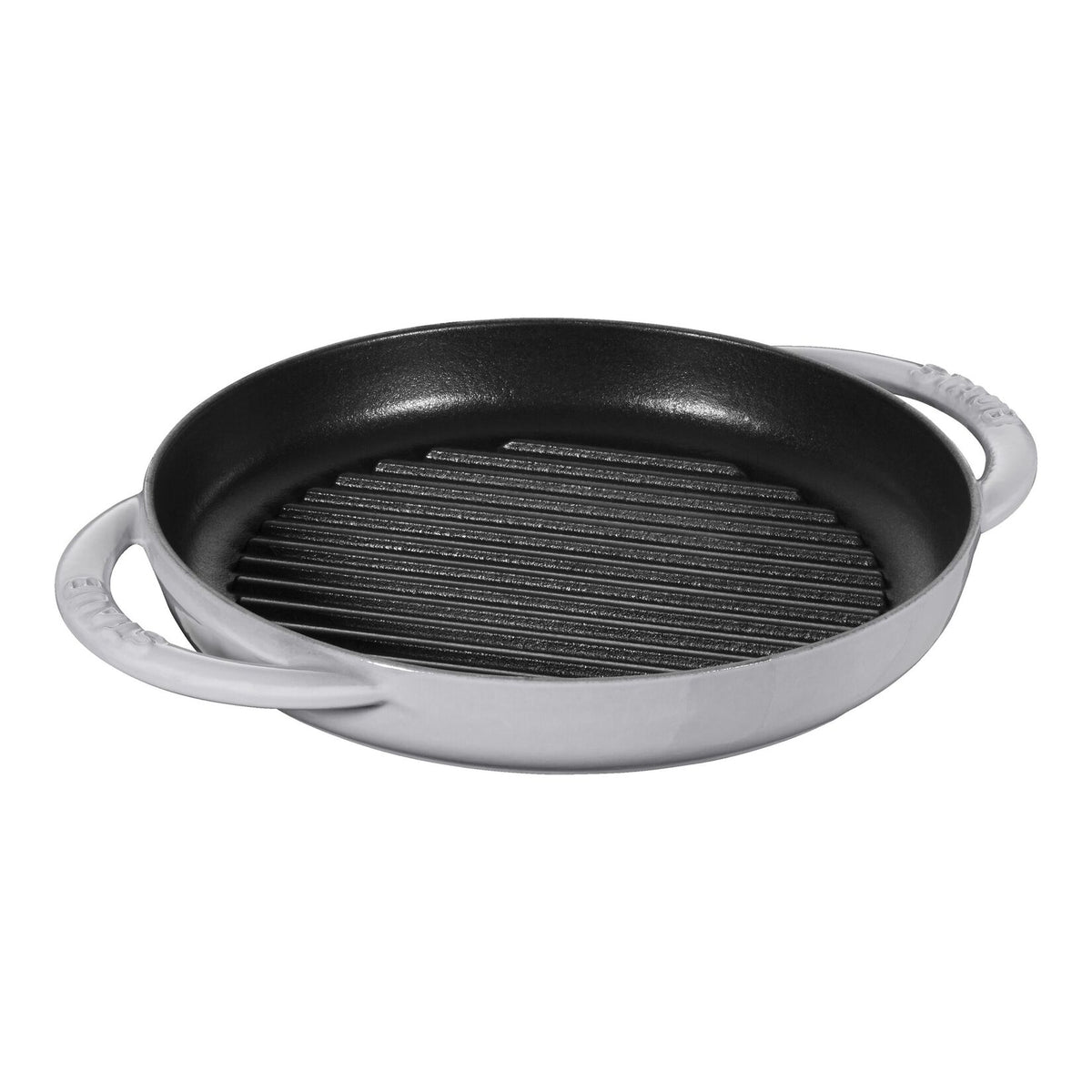 STAUB Okrągła patelnia żeliwna grillowa z dwoma chuchamiami 22 cm, czarny