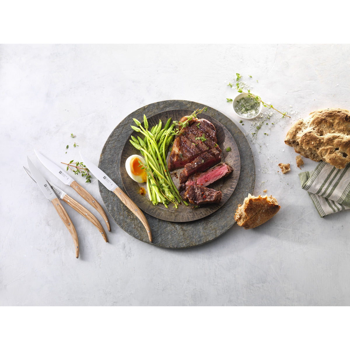ZWILLING Steak-Sets steika nažu komplekts 4 gab., akmensozola spals